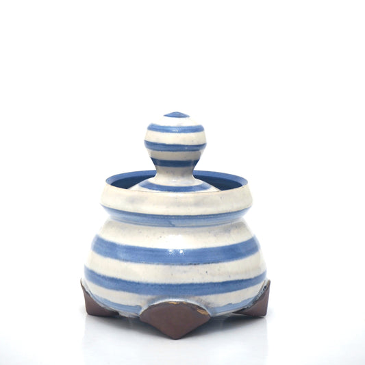 Footed stripe jar