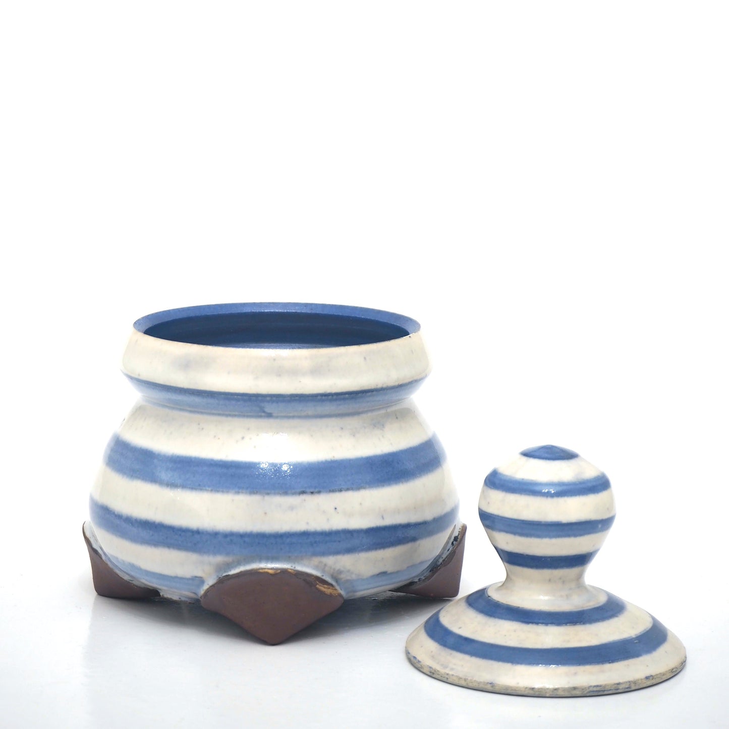 Footed stripe jar